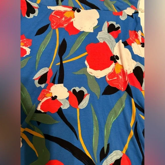 Sigrid Olsen Floral Midi Faux Wrap Dress Size Large - Picture 4 of 5